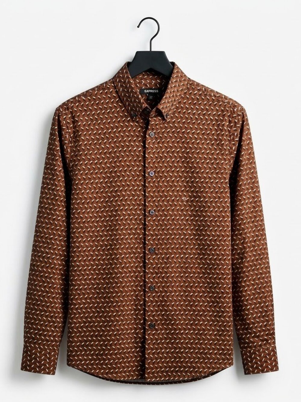 Express Men's Geometric Pattern Button-Down Shirt